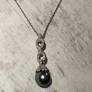 Black Tahitian Pearl Pendant Necklace NEW